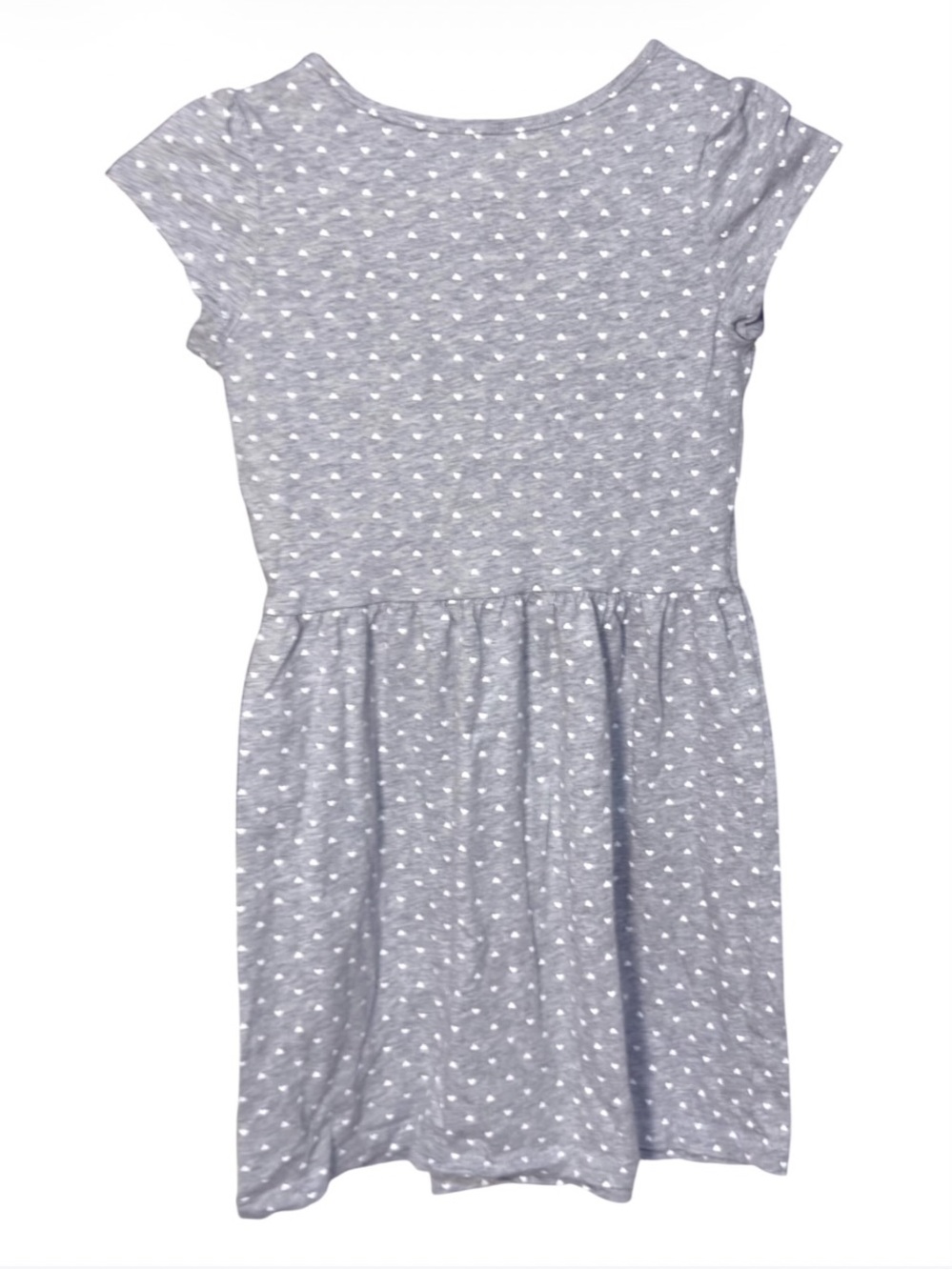 Carter's gray heart print cotton dress Girl’s size 7/7A | g